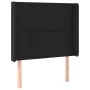 Headboard with LED black synthetic leather 93x16x118/128 cm by vidaXL, Headboards and footboards - Ref: Foro24-3123846, Price...