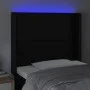 Headboard with LED black synthetic leather 93x16x118/128 cm by vidaXL, Headboards and footboards - Ref: Foro24-3123846, Price...