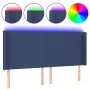 Cabecero con LED de tela azul 203x16x118/128 cm de vidaXL, Cabeceros y pies de cama - Ref: Foro24-3123796, Precio: 116,35 €, ...