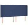 Blue fabric headboard with LED 203x16x118/128 cm by vidaXL, Headboards and footboards - Ref: Foro24-3123796, Price: 116,35 €,...