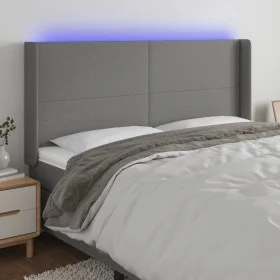 Dark gray fabric headboard with LED 203x16x118/128 cm by vidaXL, Headboards and footboards - Ref: Foro24-3123791, Price: 141,...