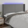 Dunkelgraues Stoffkopfteil mit LED 203x16x118/128 cm von vidaXL, Kopf- und Fußteile - Ref: Foro24-3123791, Preis: 142,66 €, R...
