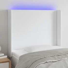 Kopfteil mit LED, weißem Kunstleder, 83 x 16 x 118/128 cm von vidaXL, Kopf- und Fußteile - Ref: Foro24-3123841, Preis: 87,25 ...