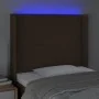 Headboard with LED in dark brown fabric 103x16x118/128 cm by vidaXL, Headboards and footboards - Ref: Foro24-3123901, Price: ...