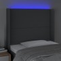 Dark gray fabric headboard with LED103x16x118/128 cm by vidaXL, Headboards and footboards - Ref: Foro24-3123899, Price: 68,70...