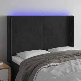 Kopfteil aus schwarzem Samt mit LED 147x16x118/128 cm von vidaXL, Kopf- und Fußteile - Ref: Foro24-3123818, Preis: 126,72 €, ...
