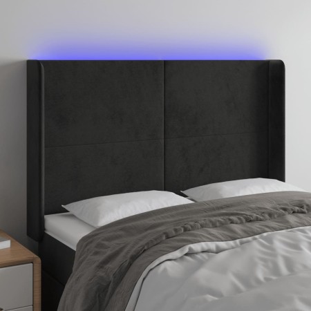 Kopfteil aus schwarzem Samt mit LED 147x16x118/128 cm von vidaXL, Kopf- und Fußteile - Ref: Foro24-3123818, Preis: 127,15 €, ...