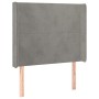 Light gray velvet headboard with LED 83x16x118/128 cm by vidaXL, Headboards and footboards - Ref: Foro24-3123798, Price: 69,7...