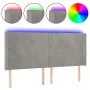 Light gray velvet headboard with LED 183x16x118/128 cm by vidaXL, Headboards and footboards - Ref: Foro24-3123828, Price: 117...