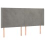 Light gray velvet headboard with LED 183x16x118/128 cm by vidaXL, Headboards and footboards - Ref: Foro24-3123828, Price: 120...