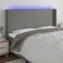 Cabecero con LED de tela gris oscuro 183x16x118/128 cm de vidaXL, Cabeceros y pies de cama - Ref: Foro24-3123783, Precio: 133...