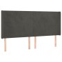 Dunkelgraues Samtkopfteil mit LED 163x16x118/128 cm von vidaXL, Kopf- und Fußteile - Ref: Foro24-3123823, Preis: 123,83 €, Ra...