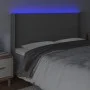 Headboard with LED gray synthetic leather 163x16x118/128cm by vidaXL, Headboards and footboards - Ref: Foro24-3123868, Price:...