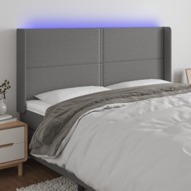 Dark gray fabric headboard with LED 203x16x118/128 cm by vidaXL, Headboards and footboards - Ref: Foro24-3123931, Price: 111,...