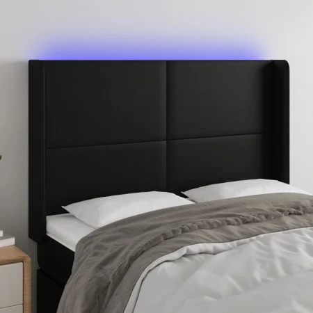 Kopfteil mit LED, schwarzem Kunstleder, 147 x 16 x 118/128 cm von vidaXL, Kopf- und Fußteile - Ref: Foro24-3123858, Preis: 11...