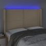 Kopfteil aus cremefarbenem Stoff mit LED 147x16x118/128 cm von vidaXL, Kopf- und Fußteile - Ref: Foro24-3123911, Preis: 104,8...