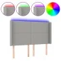 Cabecero con LED de tela gris claro 147x16x118/128 cm de vidaXL, Cabeceros y pies de cama - Ref: Foro24-3123906, Precio: 105,...