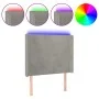 Light gray velvet headboard with LED 93x16x118/128 cm by vidaXL, Headboards and footboards - Ref: Foro24-3123804, Price: 75,0...