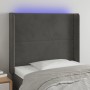 Dunkelgraues Samtkopfteil mit LED 103x16x118/128 cm von vidaXL, Kopf- und Fußteile - Ref: Foro24-3123951, Preis: 69,82 €, Rab...
