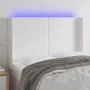 Kopfteil mit LED, weißem Kunstleder, 147 x 16 x 118/128 cm von vidaXL, Kopf- und Fußteile - Ref: Foro24-3123859, Preis: 161,0...