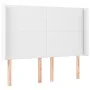 Headboard with LED white synthetic leather 147x16x118/128 cm by vidaXL, Headboards and footboards - Ref: Foro24-3123859, Pric...