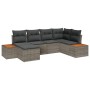 Conjunto de sofá de jardín con cojín 6 pcs Gris Poliratán