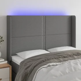 Dark gray fabric headboard with LED 147x16x118/128 cm by vidaXL, Headboards and footboards - Ref: Foro24-3123907, Price: 105,...