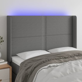 Dunkelgraues Stoffkopfteil mit LED 147x16x118/128 cm von vidaXL, Kopf- und Fußteile - Ref: Foro24-3123907, Preis: 106,23 €, R...