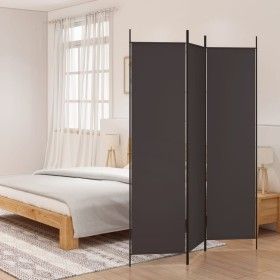 Biombo divisor de 3 paneles de tela marrón 150x200 cm de vidaXL, Divisores de ambientes - Ref: Foro24-350179, Precio: 30,06 €...