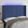 LED-Kopfteil aus blauem Stoff, 147 x 16 x 118/128 cm von vidaXL, Kopf- und Fußteile - Ref: Foro24-3123912, Preis: 105,42 €, R...