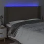 Headboard with LED in taupe gray fabric 203x16x118/128 cm by vidaXL, Headboards and footboards - Ref: Foro24-3123794, Price: ...