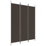 Biombo divisor de 3 paneles de tela marrón 150x200 cm