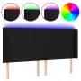Black fabric headboard with LED 203x16x118/128 cm by vidaXL, Headboards and footboards - Ref: Foro24-3123792, Price: 122,46 €...