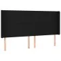Black fabric headboard with LED 203x16x118/128 cm by vidaXL, Headboards and footboards - Ref: Foro24-3123792, Price: 122,46 €...