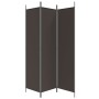 Biombo divisor de 3 paneles de tela marrón 150x200 cm