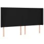 Black fabric headboard with LED 183x16x118/128 cm by vidaXL, Headboards and footboards - Ref: Foro24-3123784, Price: 140,53 €...