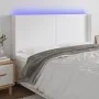 Kopfteil mit LED, weißem Kunstleder, 203 x 16 x 118/128 cm von vidaXL, Kopf- und Fußteile - Ref: Foro24-3123877, Preis: 133,4...