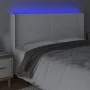 Kopfteil mit LED, weißem Kunstleder, 203 x 16 x 118/128 cm von vidaXL, Kopf- und Fußteile - Ref: Foro24-3123877, Preis: 133,4...