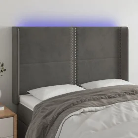 Dark gray velvet headboard with LED 147x16x118/128 cm by vidaXL, Headboards and footboards - Ref: Foro24-3123957, Price: 105,...
