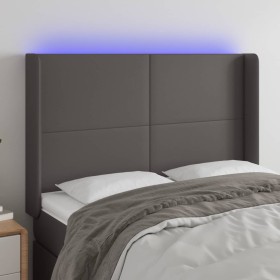 Kopfteil mit LED-grauem Kunstleder 147x16x118/128cm von vidaXL, Kopf- und Fußteile - Ref: Foro24-3123862, Preis: 115,45 €, Ra...