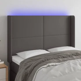 Kopfteil mit LED-grauem Kunstleder 147x16x118/128cm von vidaXL, Kopf- und Fußteile - Ref: Foro24-3123862, Preis: 112,84 €, Ra...
