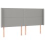 Hellgraues Stoffkopfteil mit LED 203x16x118/128 cm von vidaXL, Kopf- und Fußteile - Ref: Foro24-3123930, Preis: 113,14 €, Rab...
