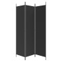 Biombo divisor de 3 paneles de tela negro 150x200 cm de vidaXL, Divisores de ambientes - Ref: Foro24-350181, Precio: 22,26 €,...