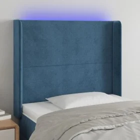LED-Kopfteil aus dunkelblauem Samt, 83 x 16 x 118/128 cm von vidaXL, Kopf- und Fußteile - Ref: Foro24-3123802, Preis: 84,99 €...