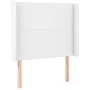 Headboard with LED white synthetic leather 93x16x118/128 cm by vidaXL, Headboards and footboards - Ref: Foro24-3123847, Price...