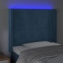 LED-Kopfteil aus dunkelblauem Samt, 83 x 16 x 118/128 cm von vidaXL, Kopf- und Fußteile - Ref: Foro24-3123802, Preis: 83,51 €...