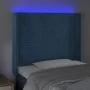 LED-Kopfteil aus dunkelblauem Samt, 83 x 16 x 118/128 cm von vidaXL, Kopf- und Fußteile - Ref: Foro24-3123802, Preis: 84,99 €...