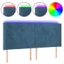 Dark blue velvet LED headboard 183x16x118/128 cm by vidaXL, Headboards and footboards - Ref: Foro24-3123832, Price: 124,59 €,...