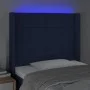 Blue fabric headboard with LED 93x16x118/128 cm by vidaXL, Headboards and footboards - Ref: Foro24-3124036, Price: 76,88 €, D...