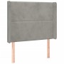 Light gray velvet headboard with LED 103x16x118/128 cm by vidaXL, Headboards and footboards - Ref: Foro24-3123950, Price: 68,...